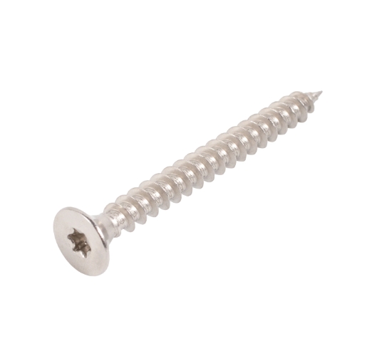Made in China Fitting Fastener Stainless Steel Double Countersunk Head Pozi DIN7505 Flat Head Chipboard Screw Wood Screw 4