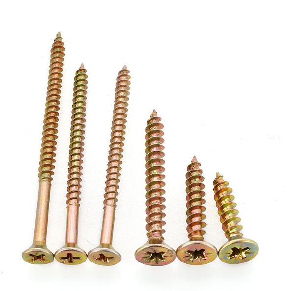 Professional Fasteners Exporter Carbon Steel Yellow Zinc Chipboard Screw For Furniture