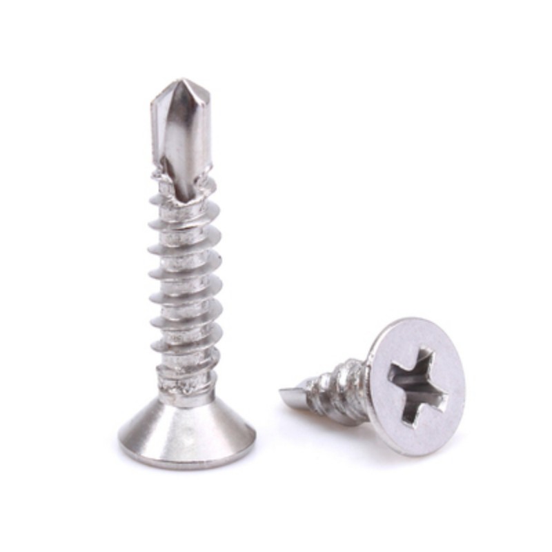 304 Stainless Steel Crosse recessed Countersunk Head Drilling Screw 2
