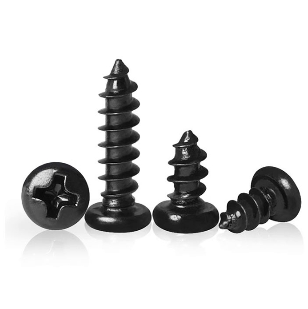 Carbon Steel Cross Recessed Pan Head Self Tapping Screw for Window Hardware Accessories Black