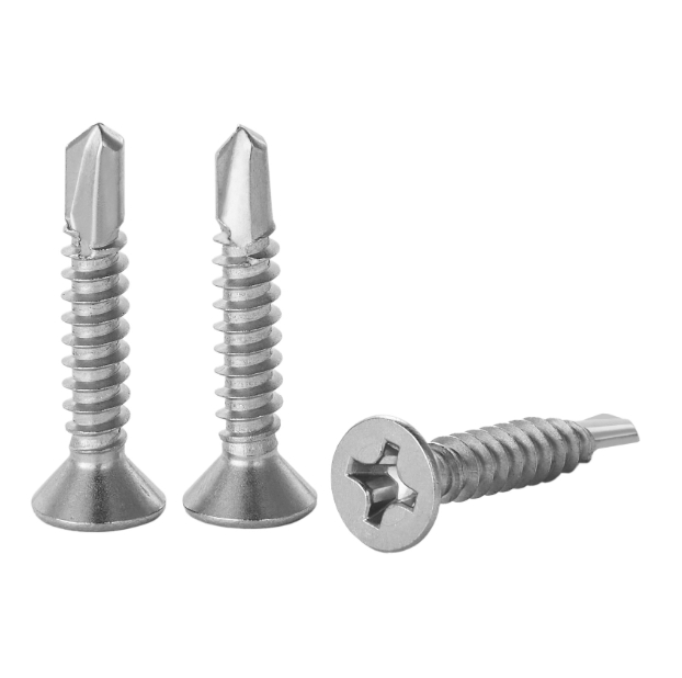 Fine Thread Phillips Flat Head Self-Drilling Screws for Metal (Stainless Steel)