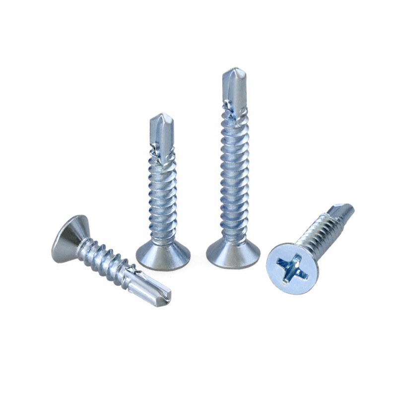 Zinc Plated Carbon Steel Crosse recessed Countersunk Head Self Drilling Screw