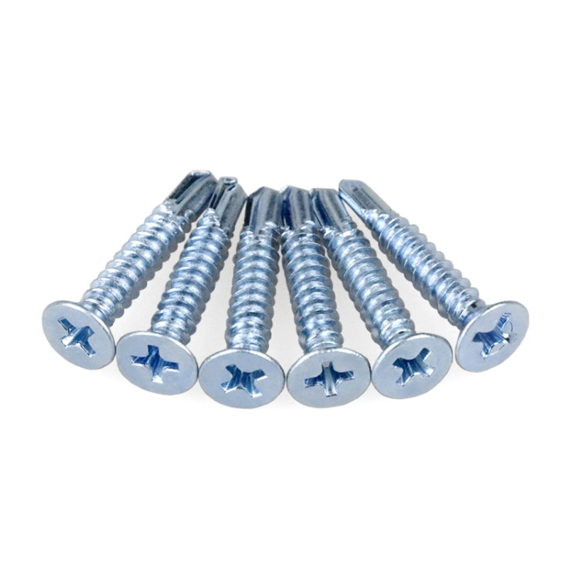 Zinc Plated Carbon Steel Crosse recessed Countersunk Head Self Drilling Screw 3
