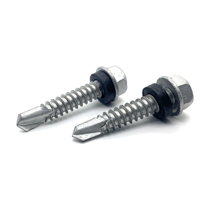 Professional Carbon Steel White Zinc Plated Flange Self Drilling Screw
