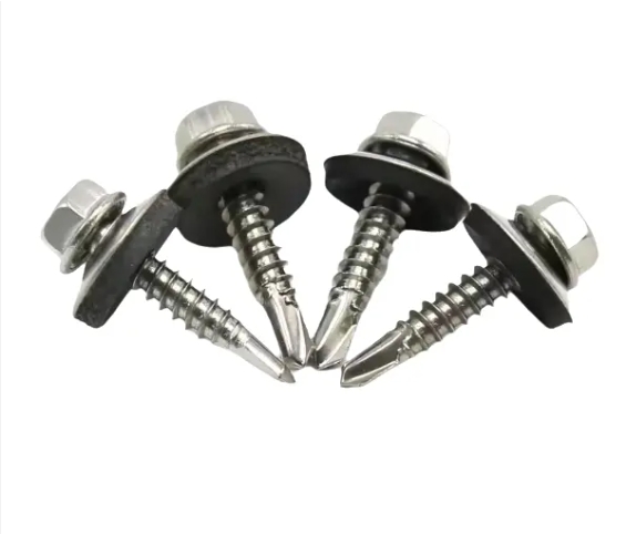 Roofing screw DIN7504K SS304 stainless steel self drilling screw with EPDM washer rubber washer 1