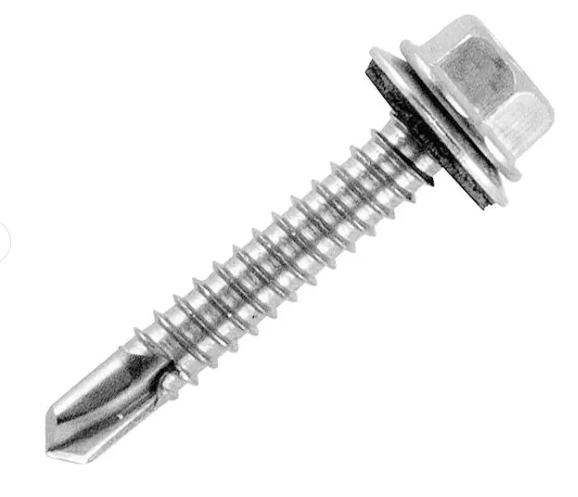 Roofing screw DIN7504K SS304 stainless steel self drilling screw with EPDM washer rubber washer 3