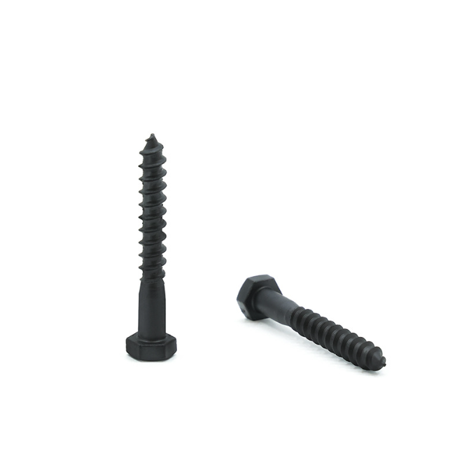 Professional Carbon Steel Black Oxide High Strength MS Hex Wood Screw 1