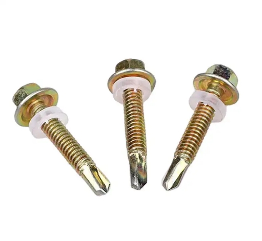 DIN7504 Zinc Plated Flange Head Self Drilling Screw With Nylon Washer