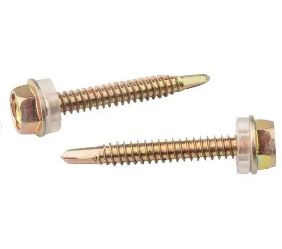 DIN7504 Zinc Plated Flange Head Self Drilling Screw With Nylon Washer 2
