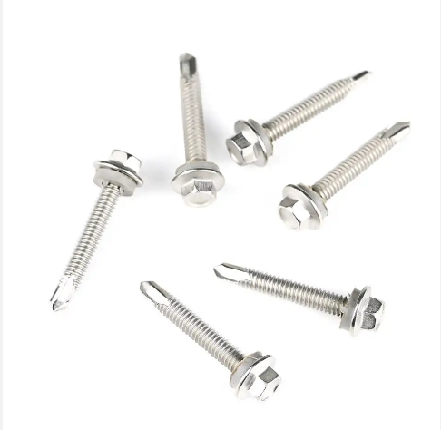 DIN7504 Zinc Plated Flange Head Self Drilling Screw With Nylon Washer 3
