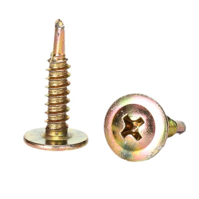 #12 x 1” Carbon Steel Truss Head Self-Drilling Screws Yellow Zinc Plated