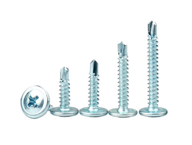 Blue-White Zinc Plated Carbon Steel Hex Washer Head Self-Drilling Screws 1
