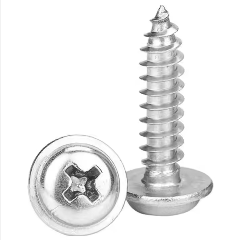 Modified Truss Head Cross Stainless Steel Phillips Self Tapping Wood Screw 6mm Truss Head With Nut Clip 4