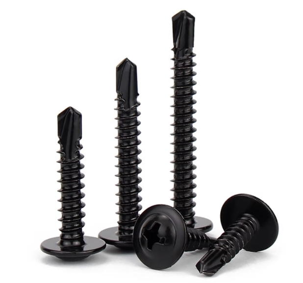 Phillips Truss Button Head Self Drilling Screws Black Oxide HDG