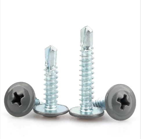 Zinc Plated Truss Head Washer Self-Drilling Screws Grey Cross Recessed Head Self-Tapping Bolts Phillips Notch Drill Screw