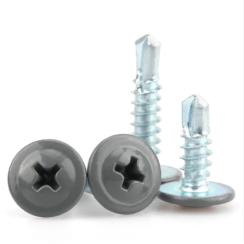 Zinc Plated Truss Head Washer Self-Drilling Screws Grey Cross Recessed Head Self-Tapping Bolts Phillips Notch Drill Screw 3