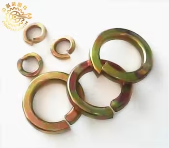 Wholesale Spring Washers DIN127 Steel Spring Lock Washers Spring Gasket Yellow Zinc Plated Gold 3